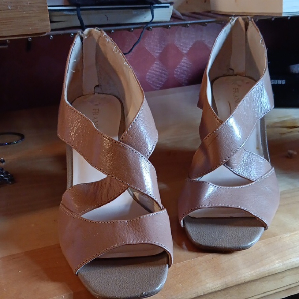 Franco Sarto Tan Strappy Heels